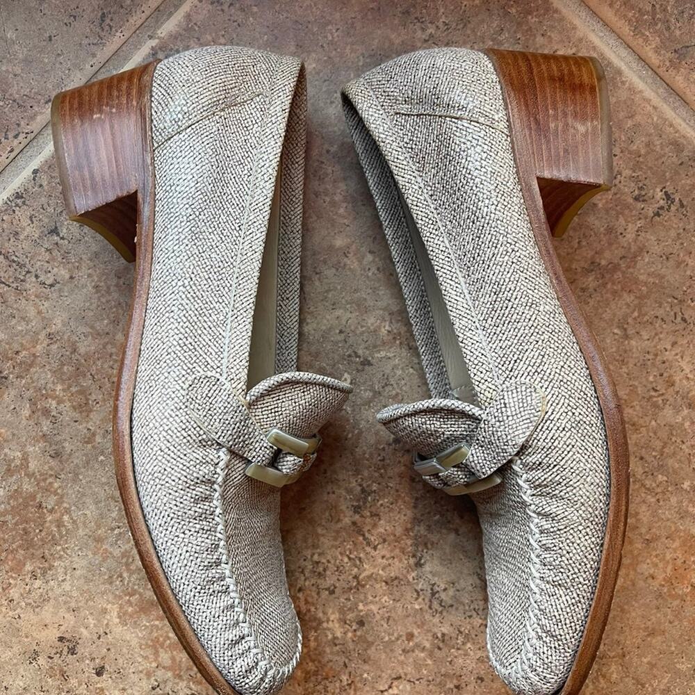 Stuart Weitzman heeled loafers shoes sz 7-1/2